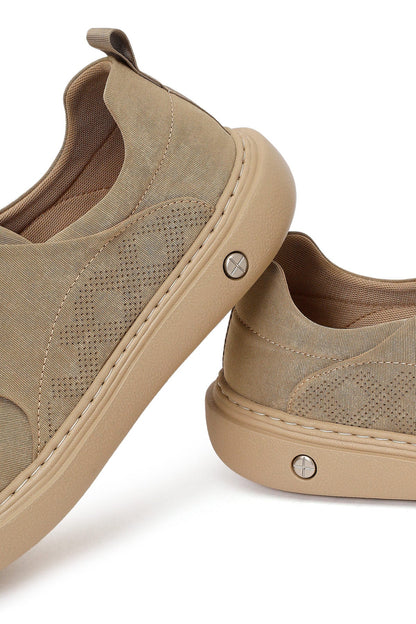 Derimod Zero Erkek Bej Bağcıklı Kumaş Sneaker