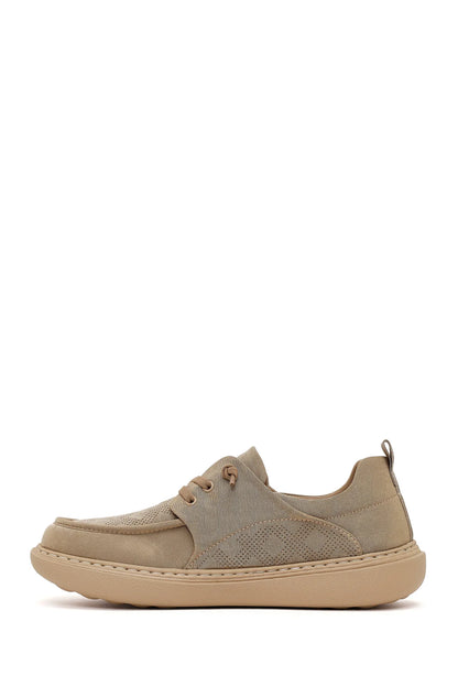 Derimod Zero Erkek Bej Bağcıklı Kumaş Sneaker
