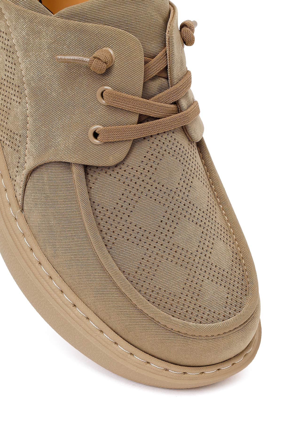 Derimod Zero Erkek Bej Bağcıklı Kumaş Sneaker