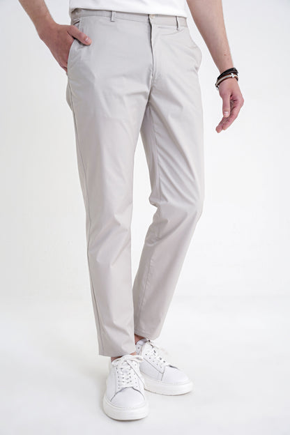 Comfort Fit Yan Cep Beli Lastikli %97 Pamuk Taş Pantolon P 1214