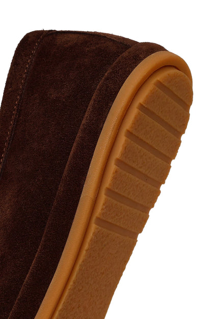 Erkek Kahverengi Süet Deri Loafer