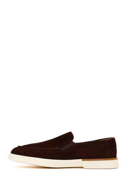 Erkek Kahverengi Süet Deri Loafer