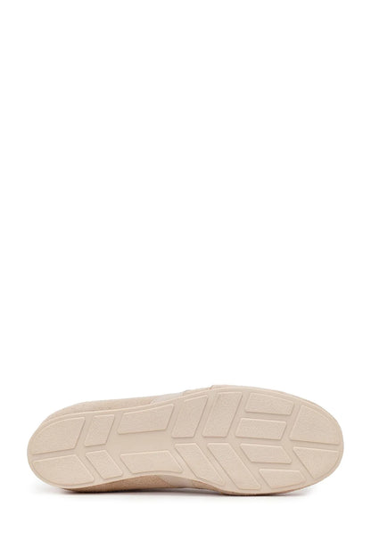 Kadın Bej Bağcıklı Süet Deri Sneaker