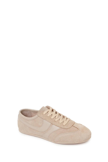 Kadın Bej Bağcıklı Süet Deri Sneaker