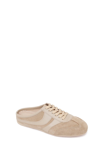 Kadın Bej Mule Arkası Açık Süet Deri Sneaker