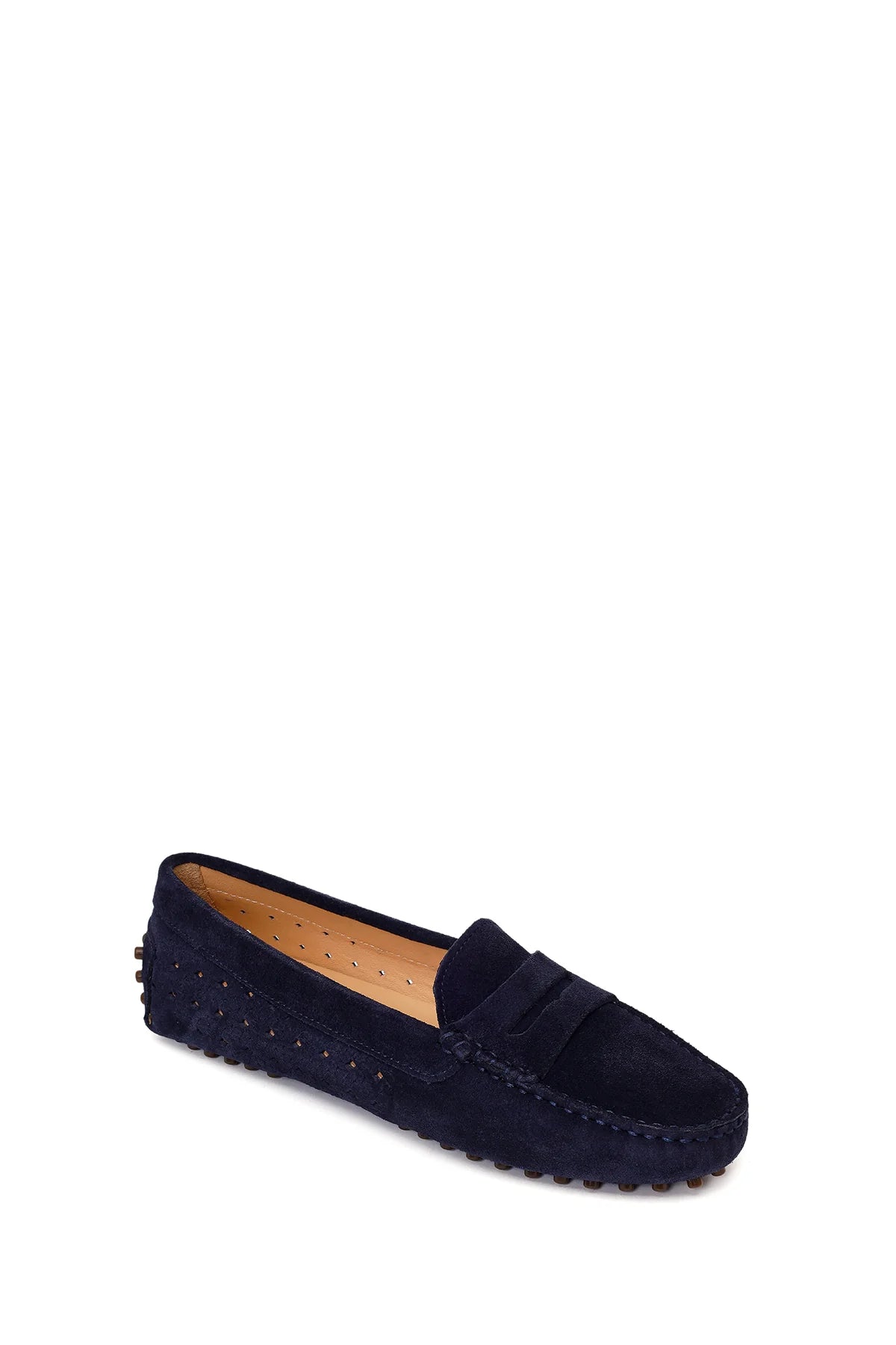Kadın Lacivert Süet Deri Loafer