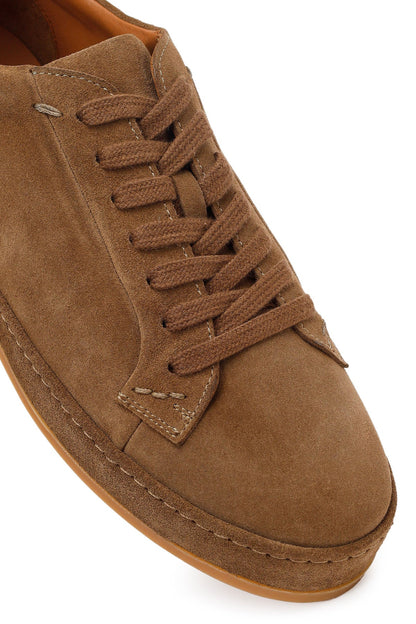 Erkek Vizon Bağcıklı Süet Deri Sneaker