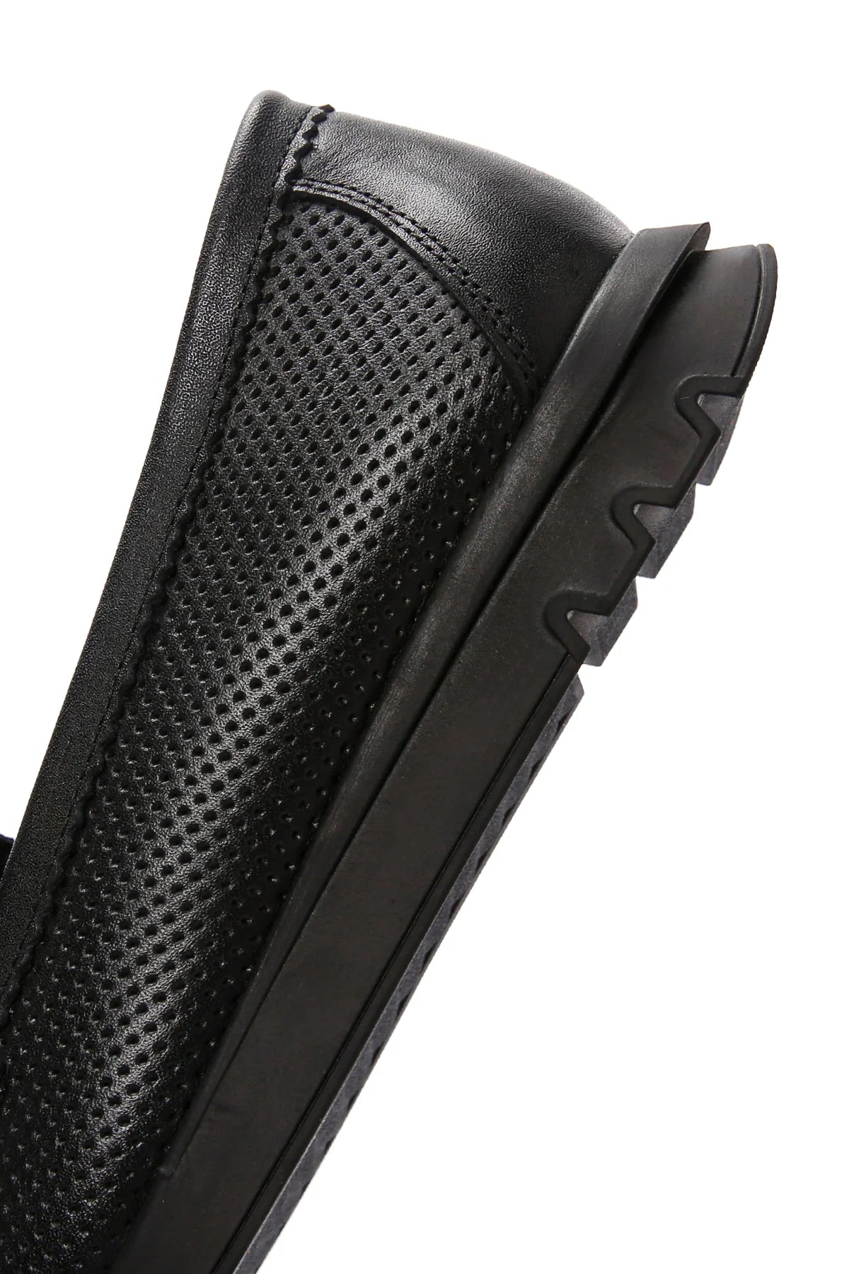 Kadın Siyah Tokalı Deri Comfort Loafer