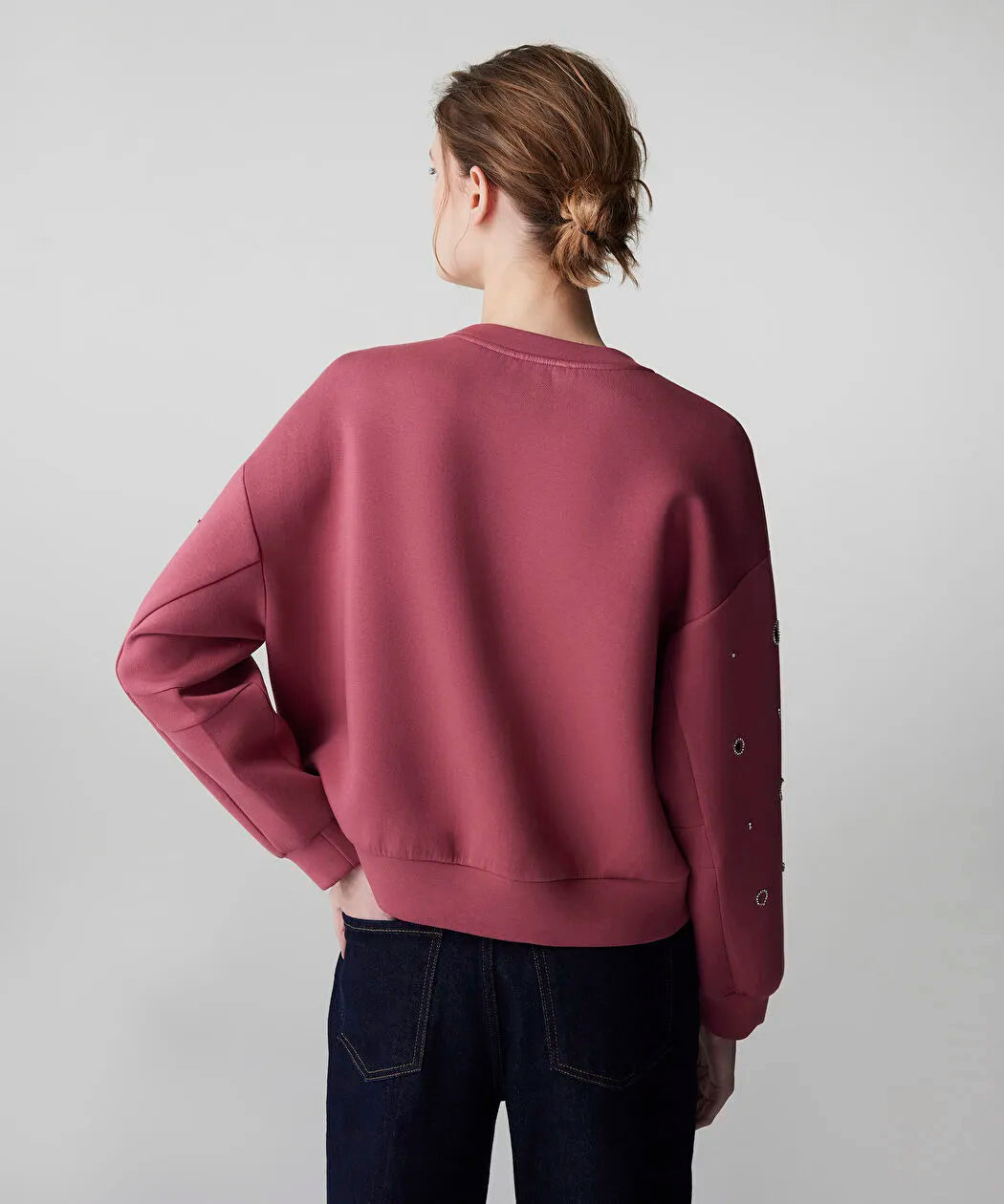 Pembe Strass Taşlı Cutout Sweatshirt Is1260091021026 | Ipekyol
