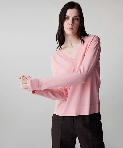 Pembe V Yaka Basic Triko Is1260050081039 | Ipekyol