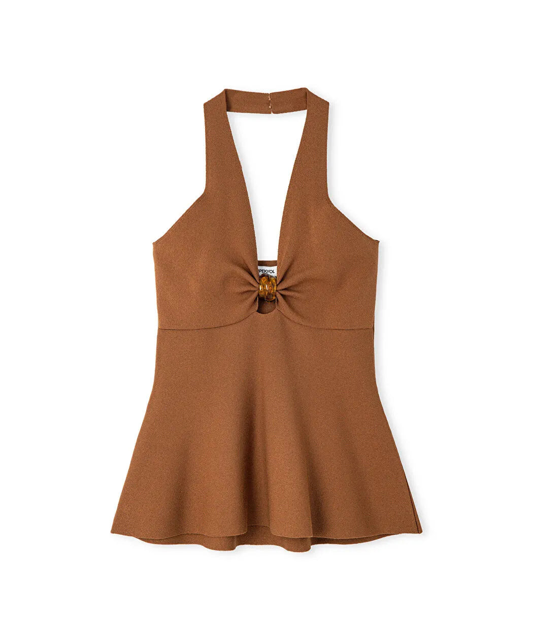 Kahverengi Peplum Triko Is1260050050048 | Ipekyol