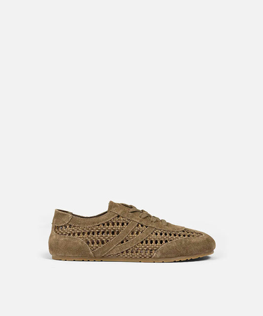 Kahverengi Kontrast Dokulu Deri Içerikli Sneaker Is1260062011074 | Ipekyol