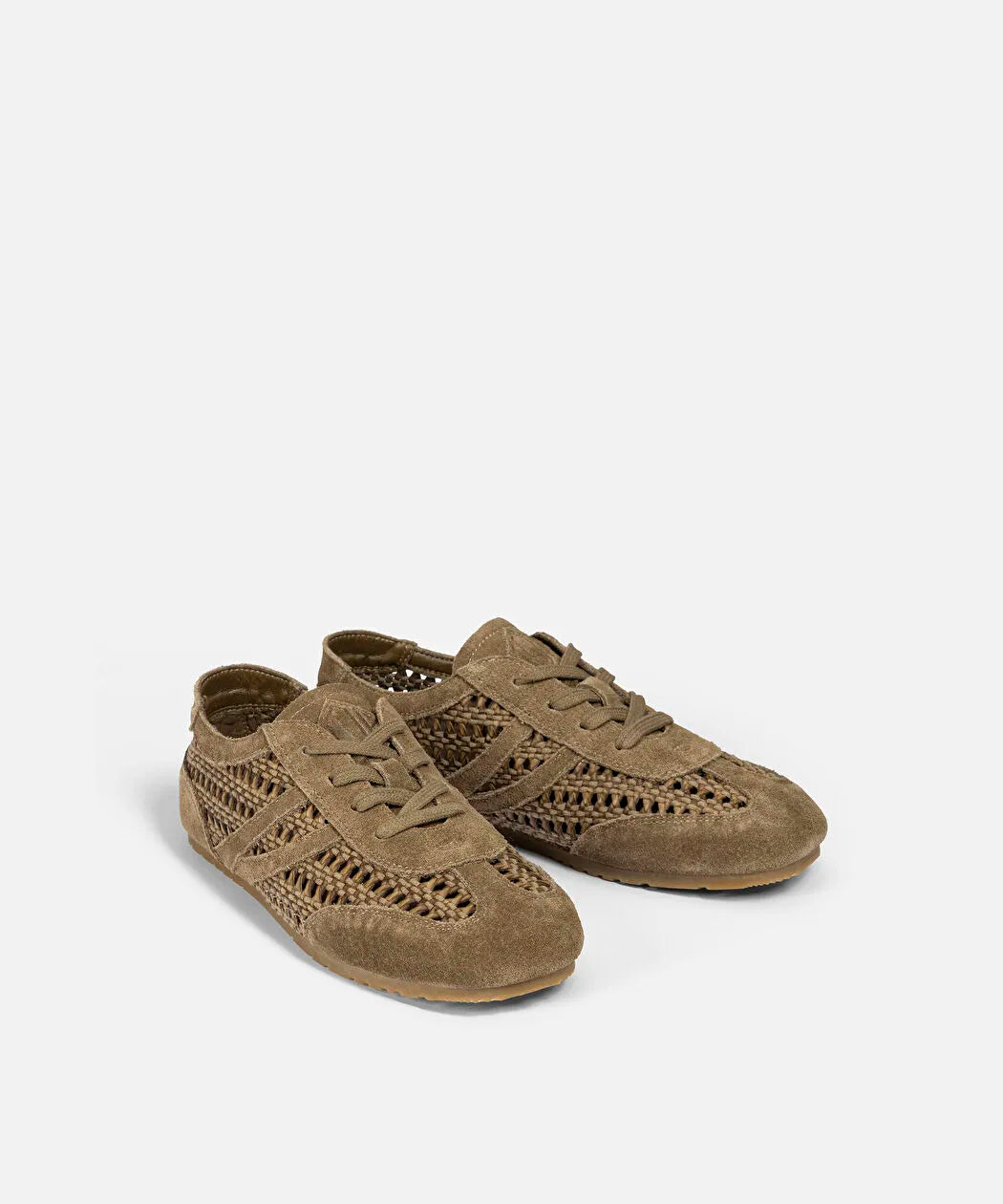 Kahverengi Kontrast Dokulu Deri Içerikli Sneaker Is1260062011074 | Ipekyol