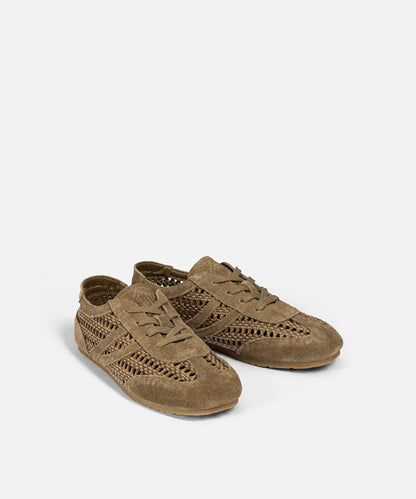 Kahverengi Kontrast Dokulu Deri Içerikli Sneaker Is1260062011074 | Ipekyol