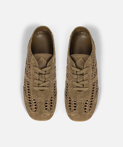 Kahverengi Kontrast Dokulu Deri Içerikli Sneaker Is1260062011074 | Ipekyol