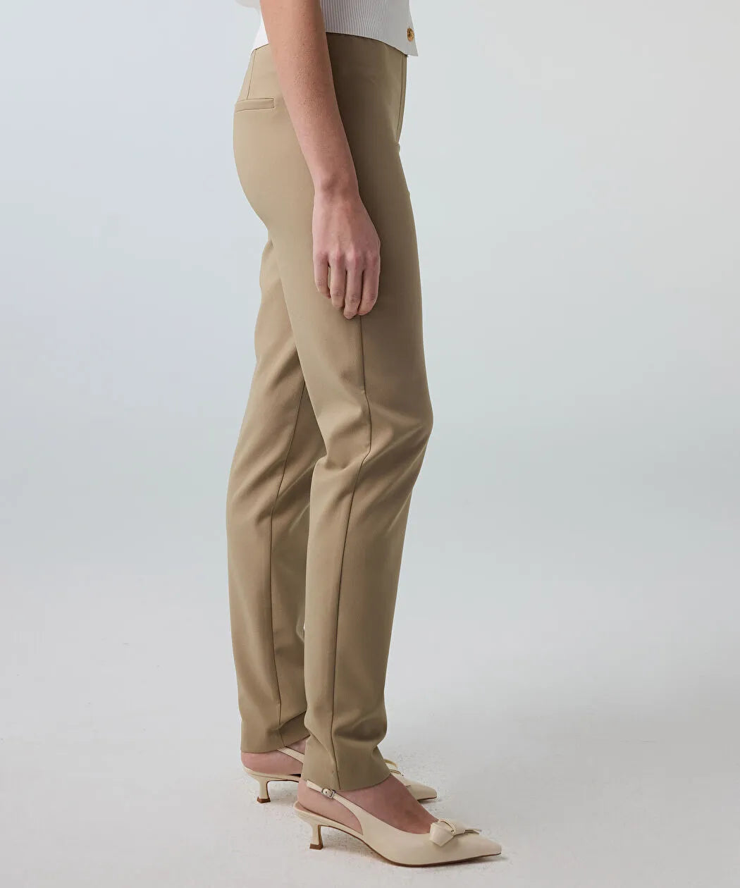 Ekru Lurex Bel Skinny Fit Pantolon Is1260003250030 | Ipekyol