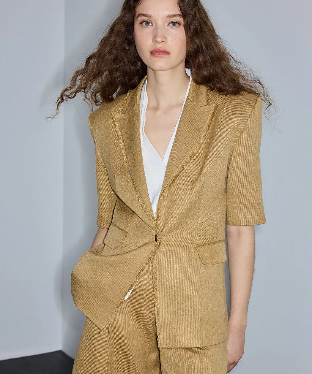 Natürel Püskül Şeritli Blazer Is1260106031ad4 | Ipekyol