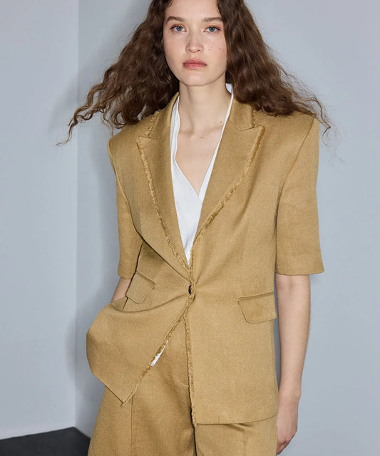 Natürel Püskül Şeritli Blazer Is1260106031ad4 | Ipekyol