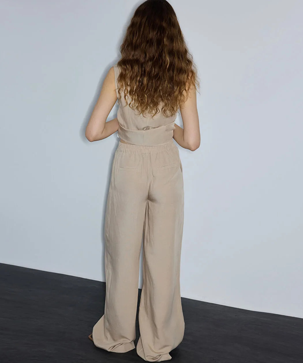 Natürel Keten Içerikli Wide Leg Pantolon Is1260003192003 | Ipekyol
