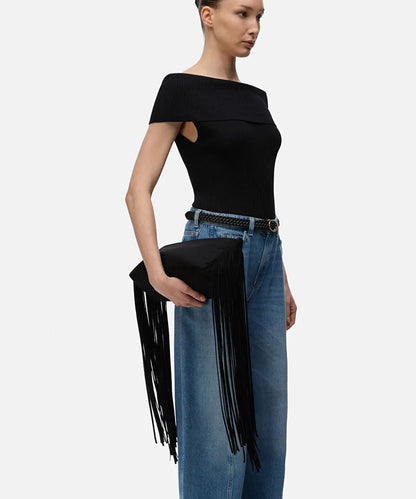 Siyah Püsküllü Çıkarılabilir Askılı Clutch Is1260121011001 | Ipekyol