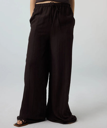 Kahverengi Çizgili Wide Leg Pantolon Is1260003193074 | Ipekyol