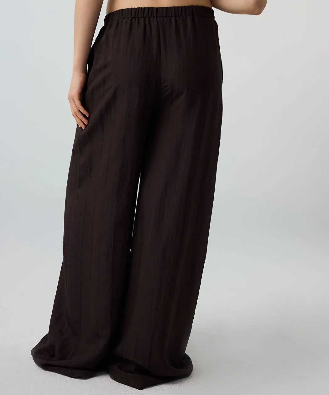 Kahverengi Çizgili Wide Leg Pantolon Is1260003193074 | Ipekyol