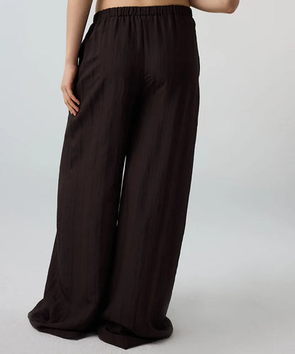 Kahverengi Çizgili Wide Leg Pantolon Is1260003193074 | Ipekyol