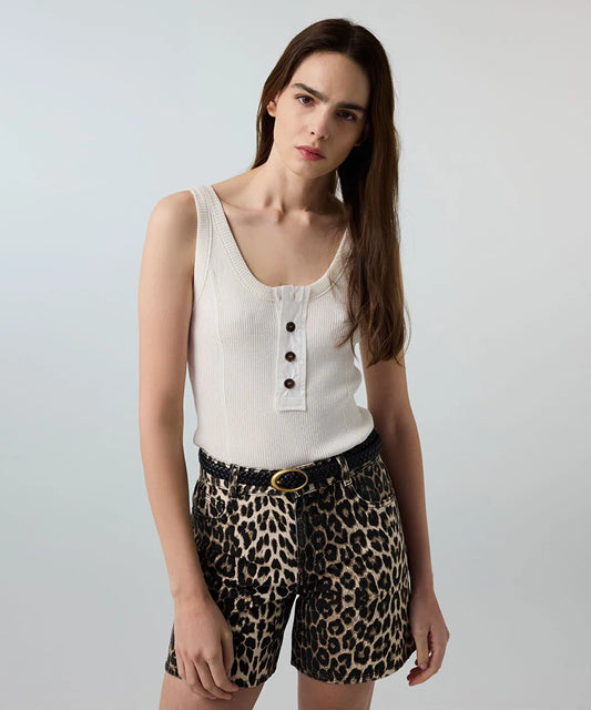 Kahverengi Leopar Desen Non Denim Şort Is1260013075074 | Ipekyol