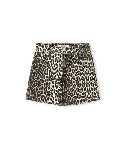 Kahverengi Leopar Desen Non Denim Şort Is1260013075074 | Ipekyol