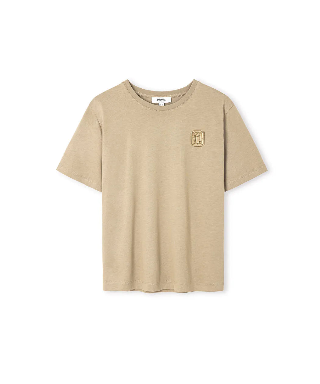 Haki Metal Monogram Aksesuarlı Tişört Is1260070244176 | Ipekyol