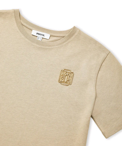 Haki Metal Monogram Aksesuarlı Tişört Is1260070244176 | Ipekyol