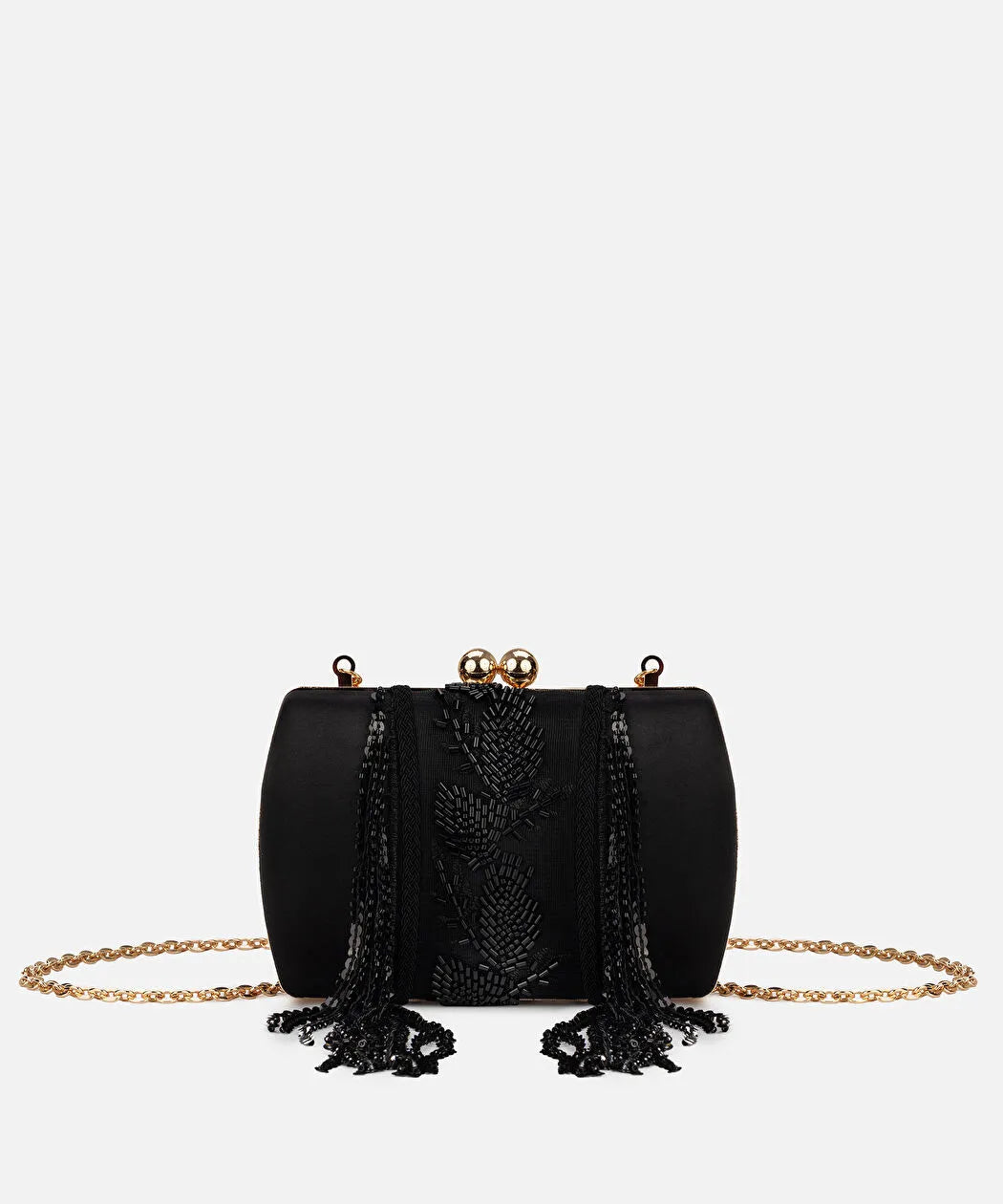 Siyah Sallantılı Boncuklu Clutch Is1260121012001 | Ipekyol