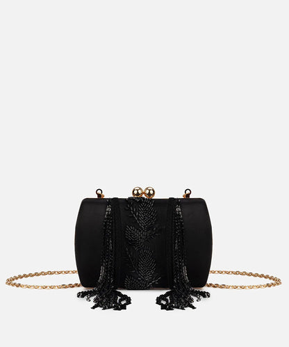 Siyah Sallantılı Boncuklu Clutch Is1260121012001 | Ipekyol