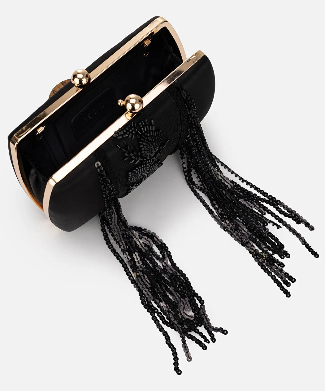 Siyah Sallantılı Boncuklu Clutch Is1260121012001 | Ipekyol