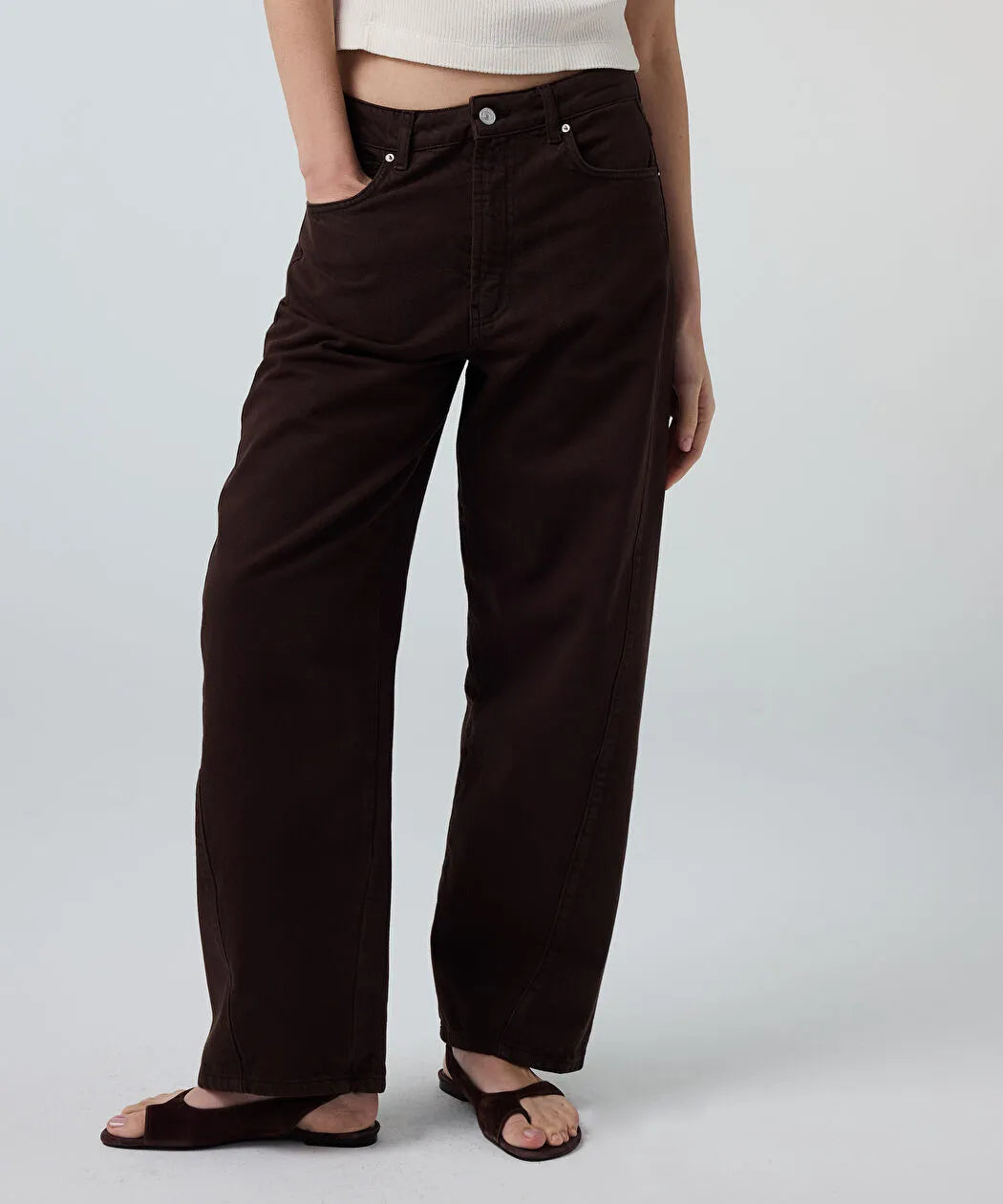Kahverengi Barrel Fit Jean Pantolon Is1260018080074 | Ipekyol