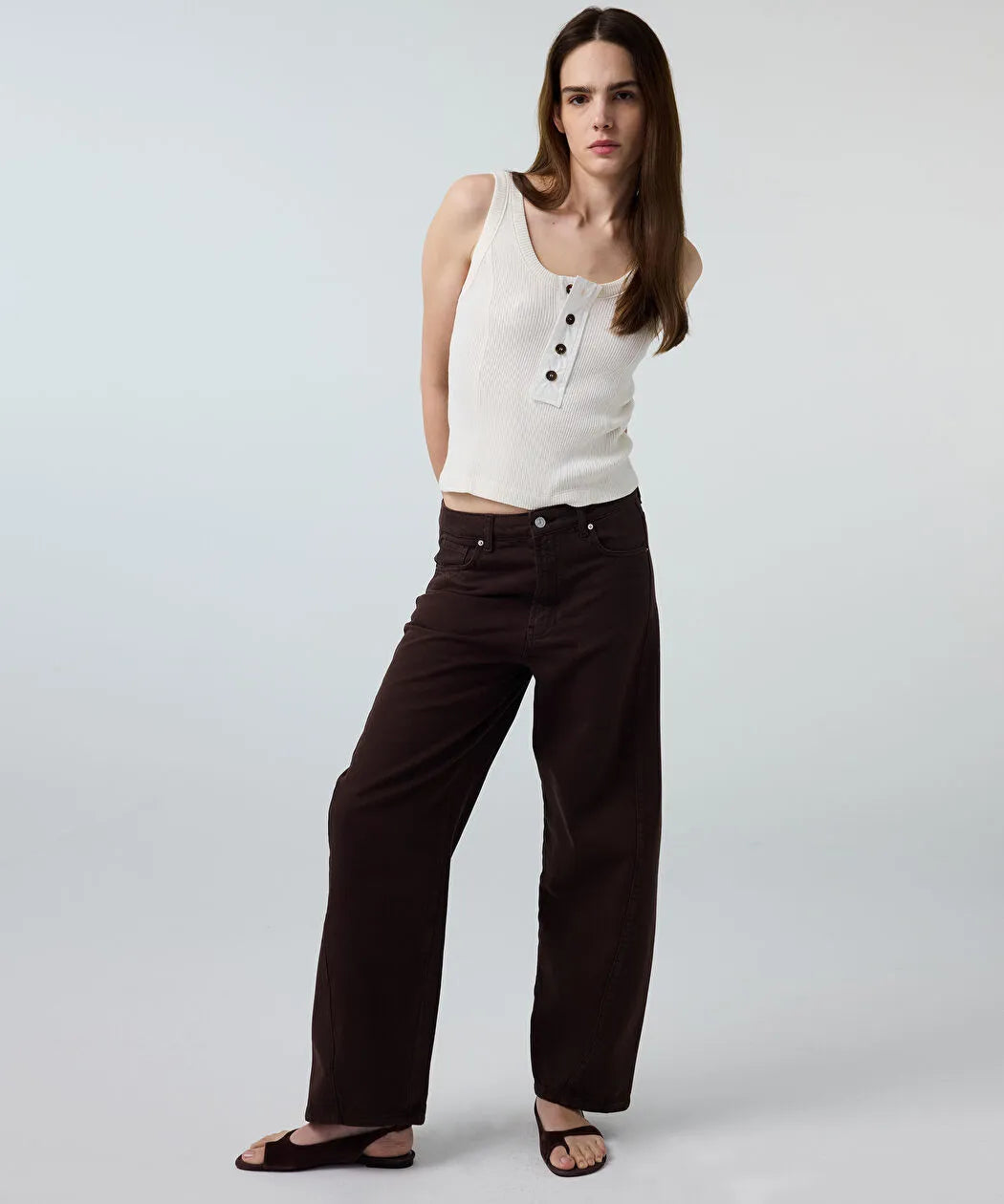 Kahverengi Barrel Fit Jean Pantolon Is1260018080074 | Ipekyol