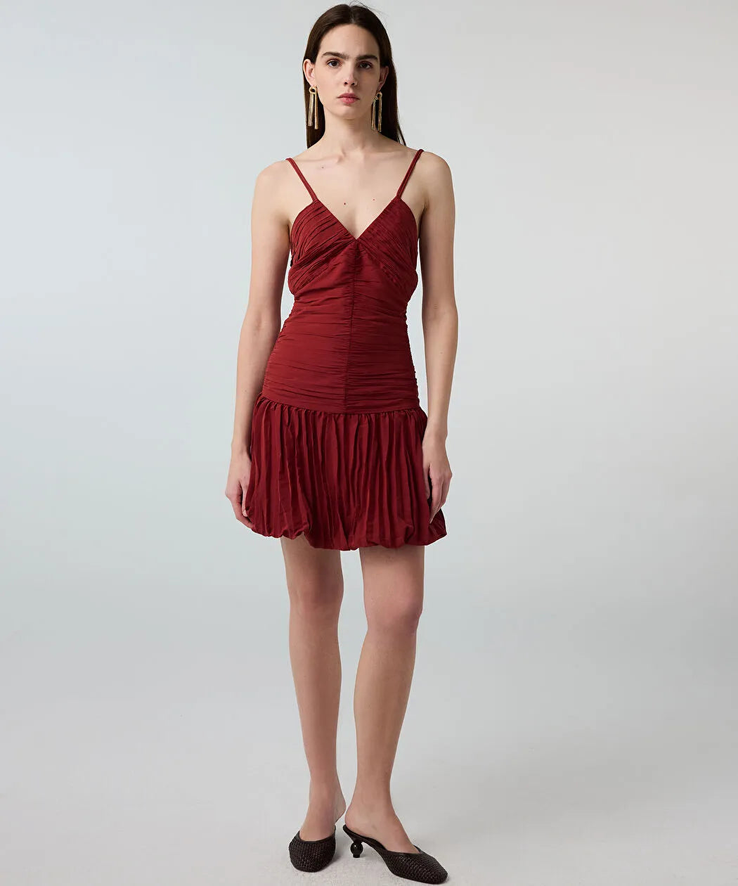 Turuncu Piliseli Mini Elbise Is1260002364054 | Ipekyol