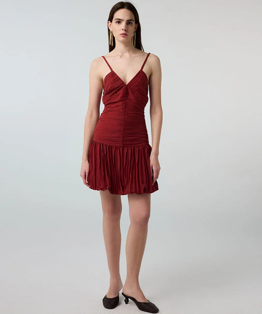 Turuncu Piliseli Mini Elbise Is1260002364054 | Ipekyol