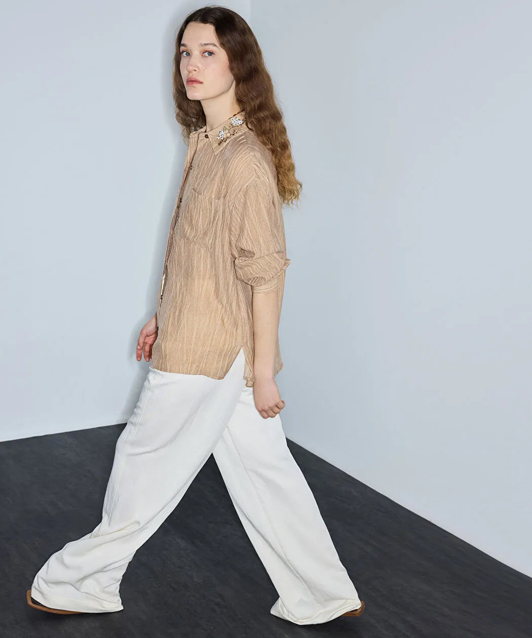 Ekru Belden Bağlamalı Wide Leg Pantolon Is1260003249018 | Ipekyol