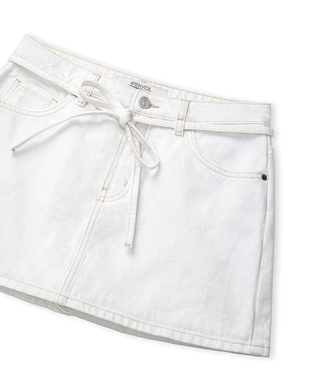 Beyaz Non Denim Şort Etek Is1260013079002 | Ipekyol