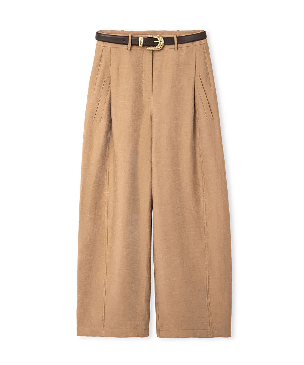 Natürel Kemerli Barrel Fit Pantolon Is1260003229003 | Ipekyol
