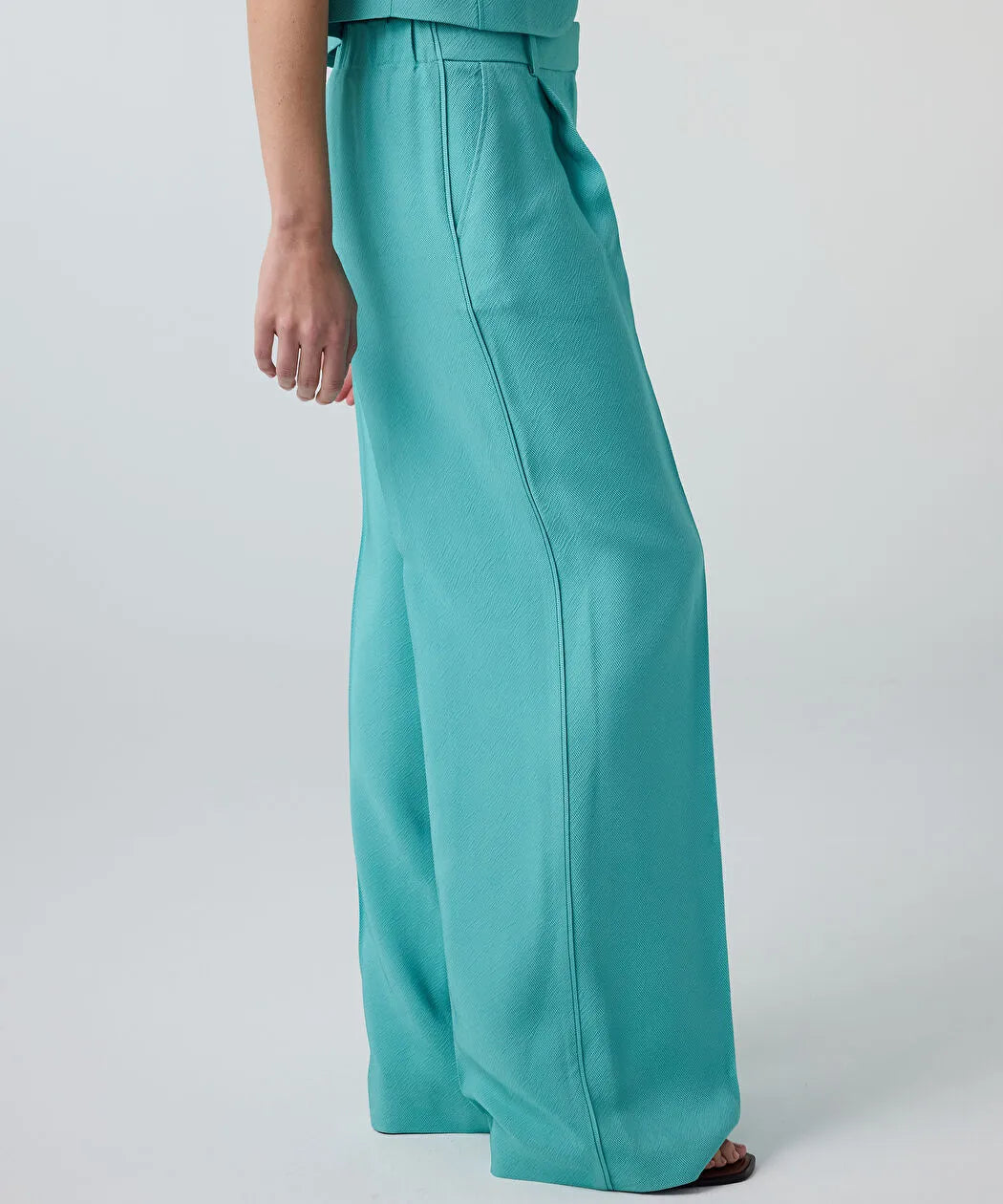 Yeşil Dokulu Wide Leg Pantolon Is1260003217013 | Ipekyol
