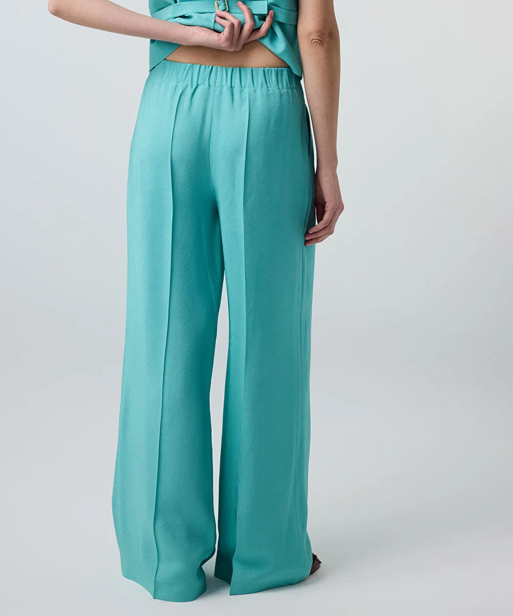 Yeşil Dokulu Wide Leg Pantolon Is1260003217013 | Ipekyol
