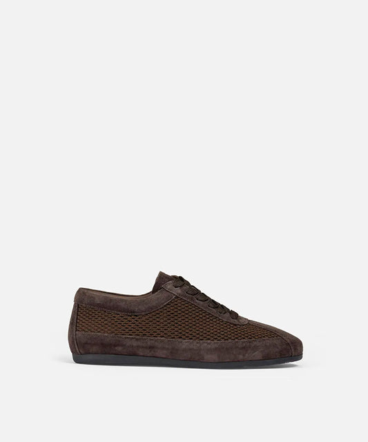 Kahverengi Deri Içerikli Kontrast Dokulu Sneaker Is1260062012074 | Ipekyol
