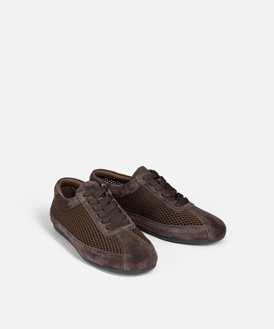 Kahverengi Deri Içerikli Kontrast Dokulu Sneaker Is1260062012074 | Ipekyol