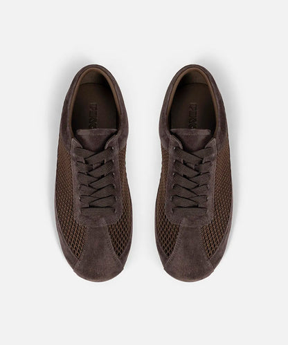 Kahverengi Deri Içerikli Kontrast Dokulu Sneaker Is1260062012074 | Ipekyol