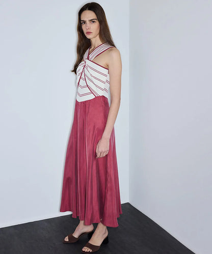 Pembe Colorblock Halter Yaka Elbise Is1260002290026 | Ipekyol