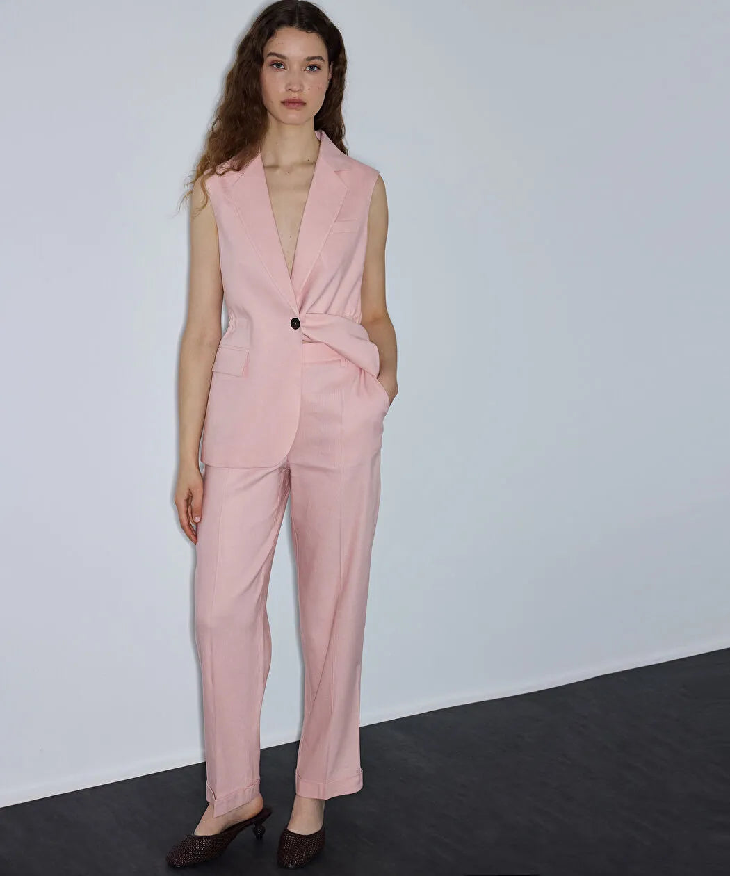 Pembe Duble Paça Cigarette Pantolon Is1260003216093 | Ipekyol