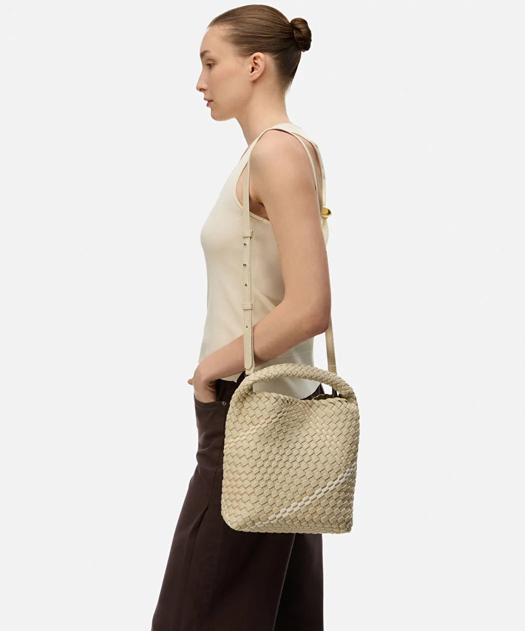 Ekru Lattice Slouchy Small Çanta Is1260052105030 | Ipekyol
