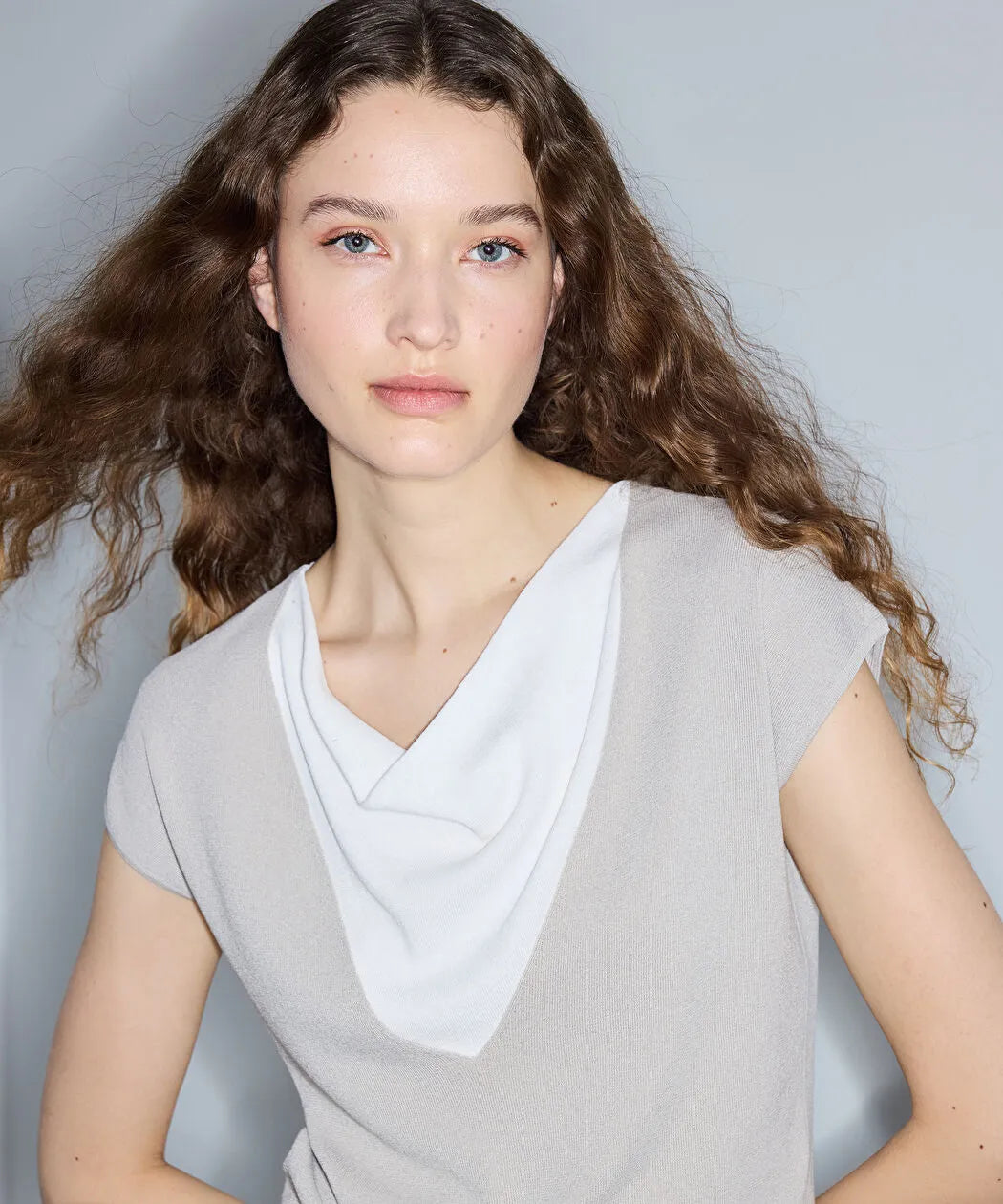 Ekru Çift Parça Görünüm Colorblock Triko Is1260050106030 | Ipekyol